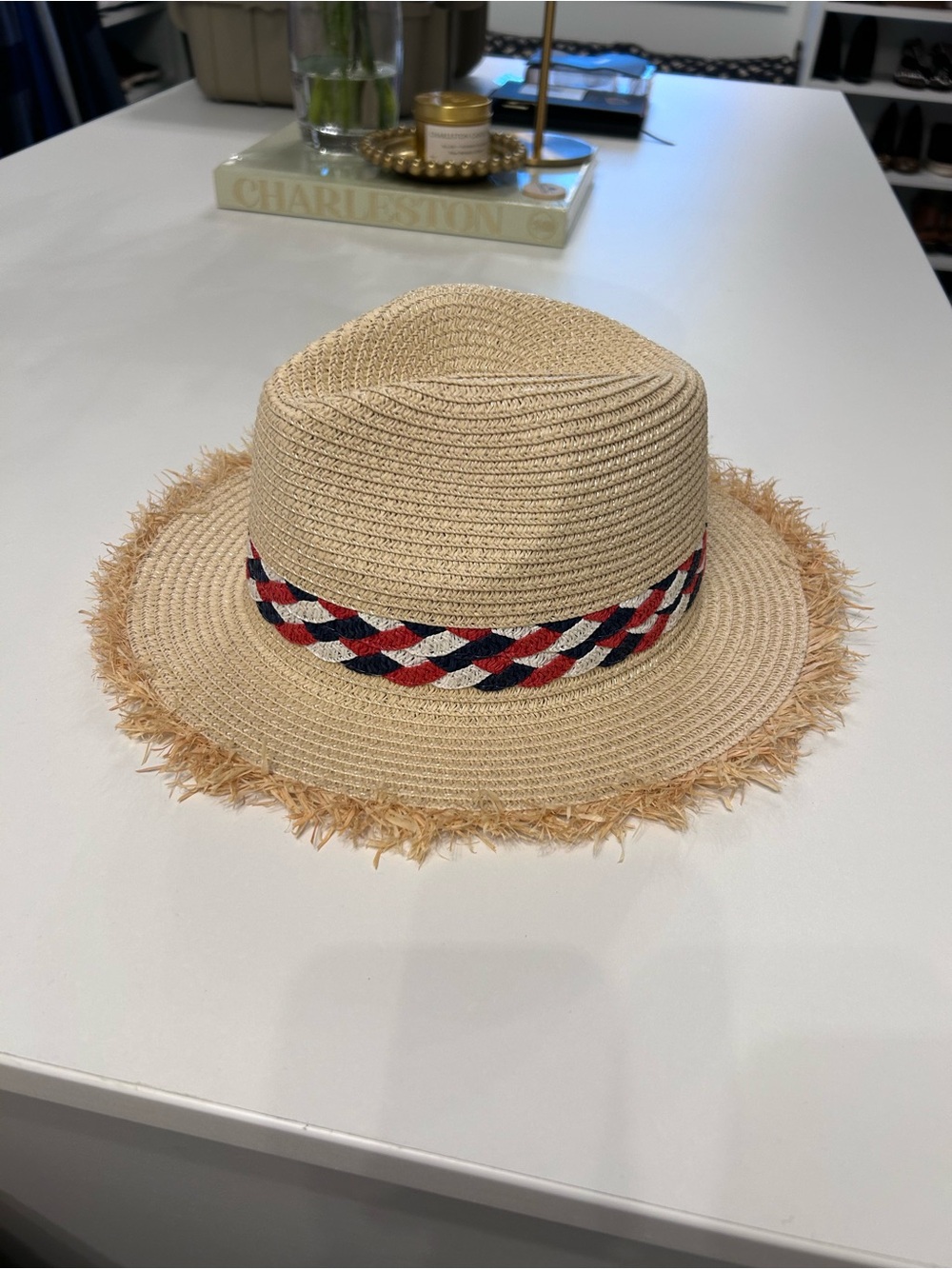 Straw Hat (Red,White, & Blue)
